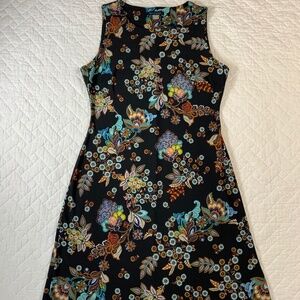 Tommy Hilfiger Women’s Dress Size 4 Black Floral Sleeveless Stretch Sheath (G14)
